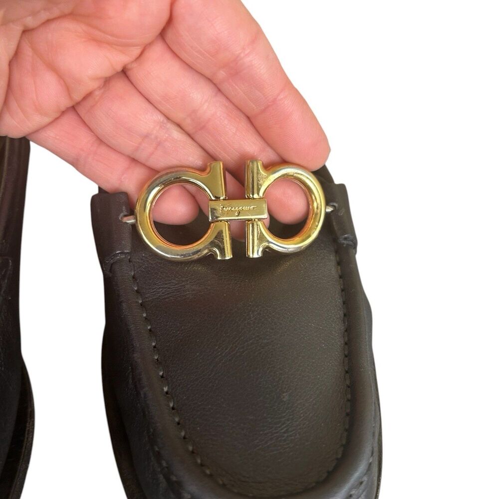 Salvatore Ferragamo Rolo Moccasin Loafers Reversible Gancini Buckle Size 7.5C - Picture 6 of 12
